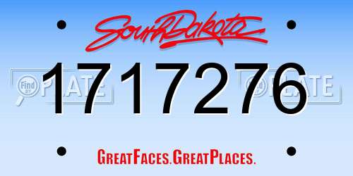 1717276 South Dakota License Plate