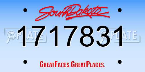1717831 South Dakota License Plate
