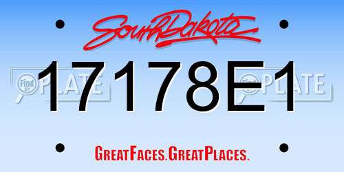 17178E1 South Dakota License Plate