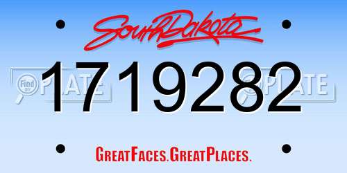 1719282 South Dakota License Plate