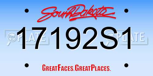 17192S1 South Dakota License Plate