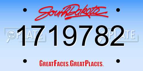 1719782 South Dakota License Plate