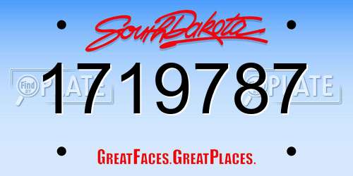 1719787 South Dakota License Plate