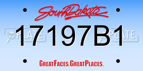 17197B1 South Dakota License Plate