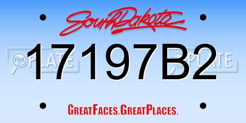 17197B2 South Dakota License Plate