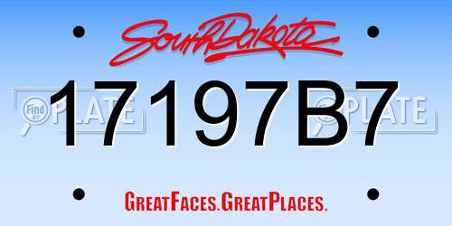 17197B7 South Dakota License Plate