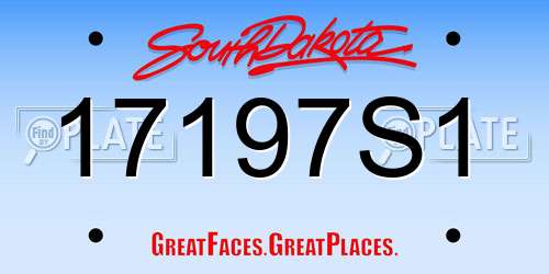 17197S1 South Dakota License Plate