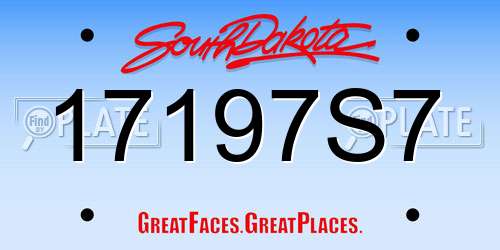 17197S7 South Dakota License Plate