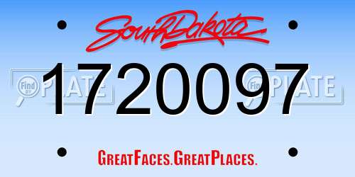1720097 South Dakota License Plate