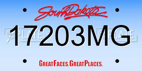 17203MG South Dakota License Plate