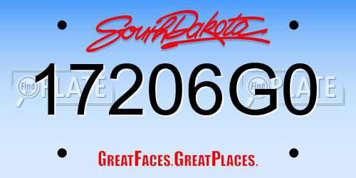 17206G0 South Dakota License Plate