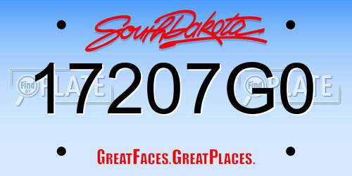 17207G0 South Dakota License Plate