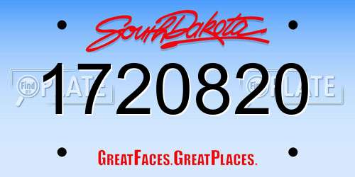 1720820 South Dakota License Plate