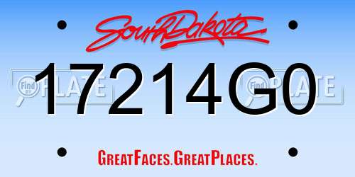 17214G0 South Dakota License Plate