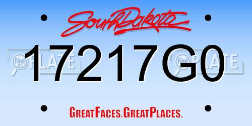 17217G0 South Dakota License Plate
