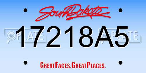17218A5 South Dakota License Plate