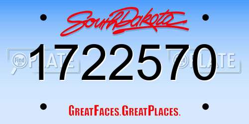 1722570 South Dakota License Plate