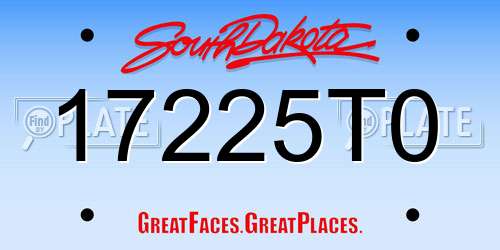 17225T0 South Dakota License Plate