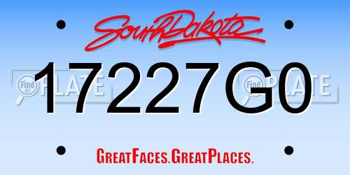 17227G0 South Dakota License Plate