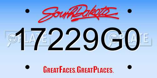 17229G0 South Dakota License Plate
