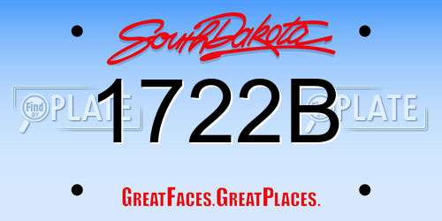 1722B South Dakota License Plate