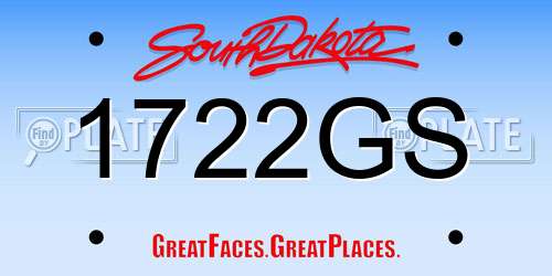 1722GS South Dakota License Plate