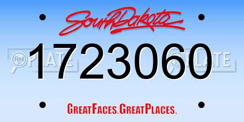 1723060 South Dakota License Plate