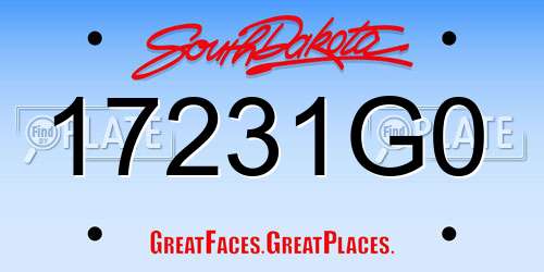 17231G0 South Dakota License Plate