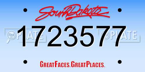 1723577 South Dakota License Plate