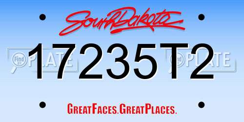 17235T2 South Dakota License Plate