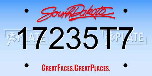 17235T7 South Dakota License Plate