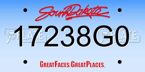 17238G0 South Dakota License Plate