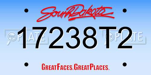 17238T2 South Dakota License Plate