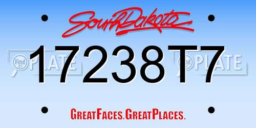 17238T7 South Dakota License Plate
