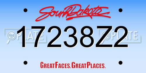 17238Z2 South Dakota License Plate