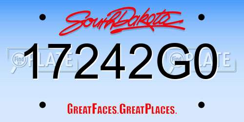17242G0 South Dakota License Plate