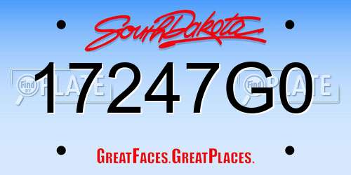 17247G0 South Dakota License Plate