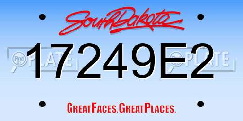 17249E2 South Dakota License Plate