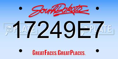 17249E7 South Dakota License Plate