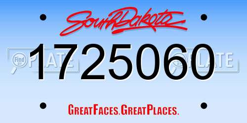 1725060 South Dakota License Plate
