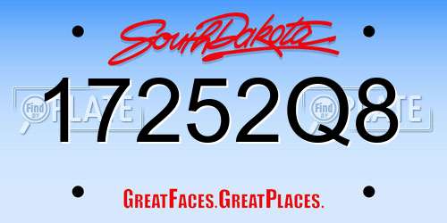17252Q8 South Dakota License Plate