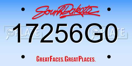 17256G0 South Dakota License Plate