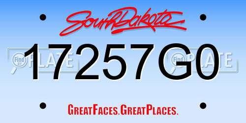 17257G0 South Dakota License Plate