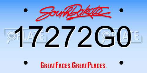 17272G0 South Dakota License Plate