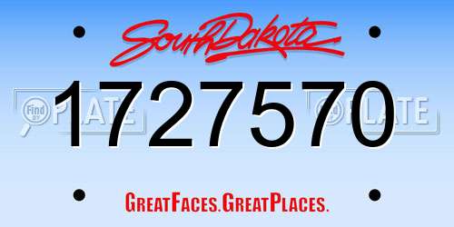 1727570 South Dakota License Plate