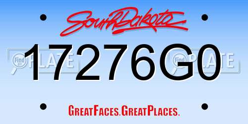 17276G0 South Dakota License Plate
