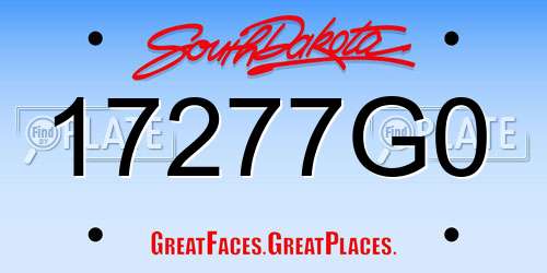 17277G0 South Dakota License Plate