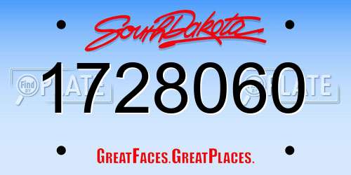 1728060 South Dakota License Plate