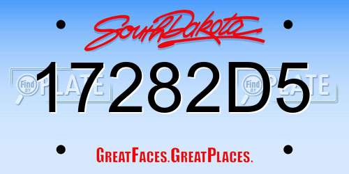 17282D5 South Dakota License Plate