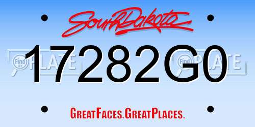 17282G0 South Dakota License Plate